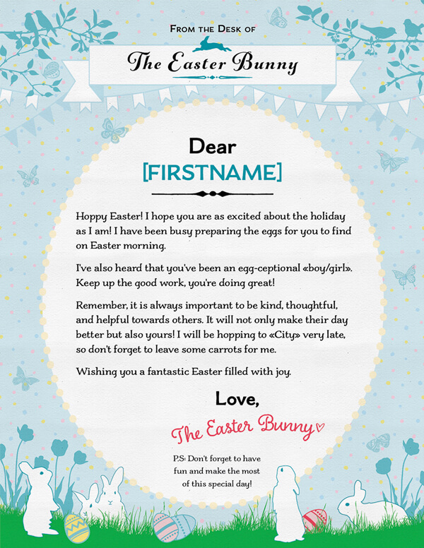 Certified Easter Bunny Letter