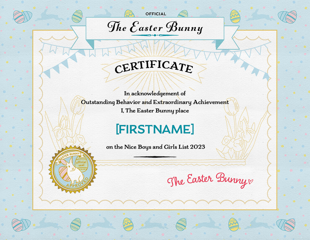 Easter Nice List Certificate